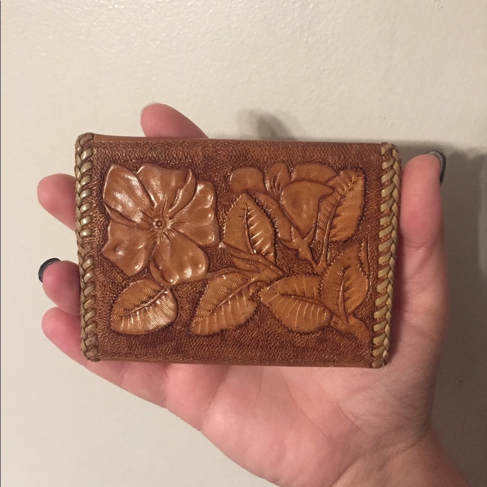 Flower Leather Card Holder